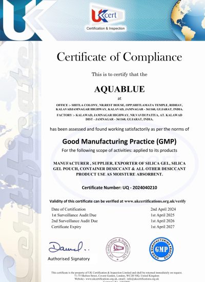 AQUABLUE UK CERT GMP
